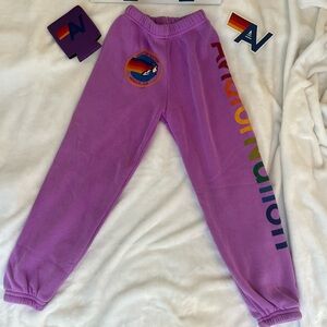 - NWT Aviator Nation Kids Neon Purple Sweatpants Size 6